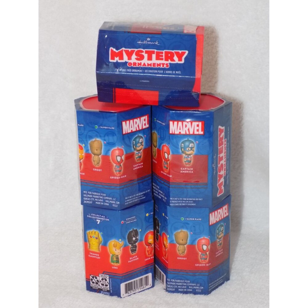 Hallmark Mystery Christmas Ornament Marvel Blind Capsule, Lot of 5